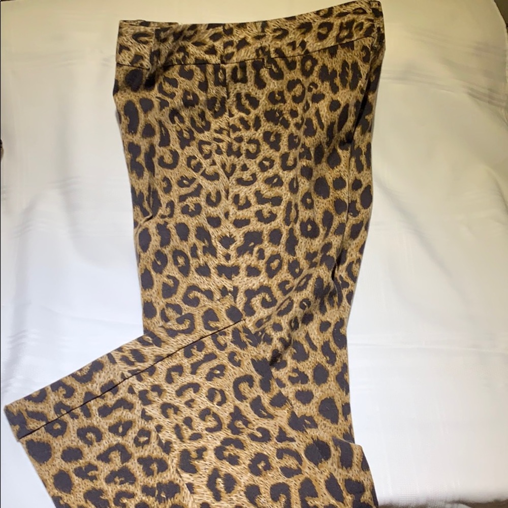 MOSCHINO FLARE BOTTOM ANIMAL PRINT PANTS,I 44 US10